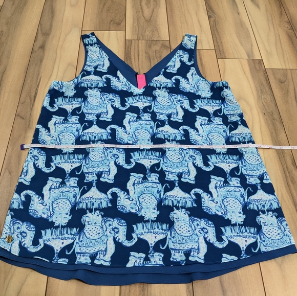 EUC! Lilly Pulitzer Lileeze Florin Reversible Top Deep Indigo Joy Ride Size XS - Picture 6 of 11